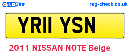 YR11YSN are the vehicle registration plates.