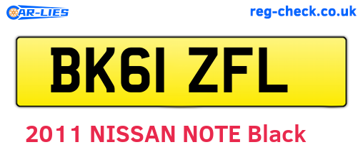 BK61ZFL are the vehicle registration plates.