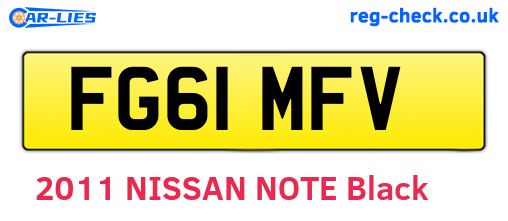 FG61MFV are the vehicle registration plates.
