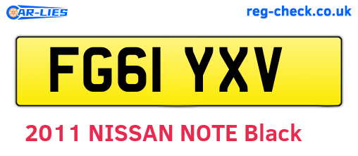 FG61YXV are the vehicle registration plates.