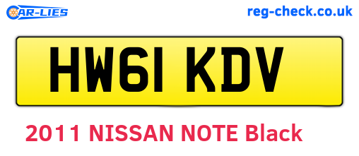 HW61KDV are the vehicle registration plates.