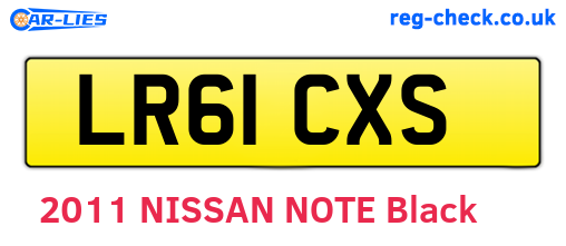 LR61CXS are the vehicle registration plates.