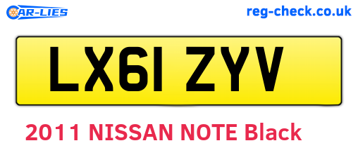 LX61ZYV are the vehicle registration plates.