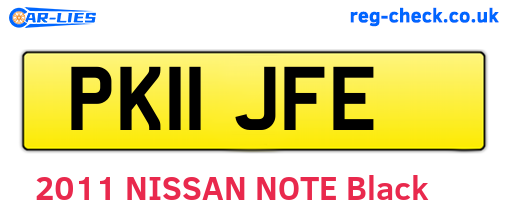 PK11JFE are the vehicle registration plates.