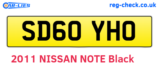 SD60YHO are the vehicle registration plates.