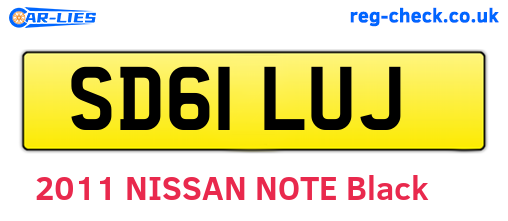 SD61LUJ are the vehicle registration plates.