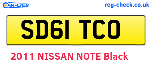 SD61TCO are the vehicle registration plates.