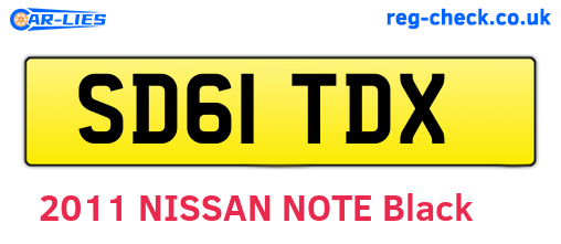 SD61TDX are the vehicle registration plates.