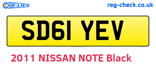 SD61YEV are the vehicle registration plates.