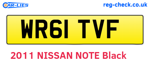 WR61TVF are the vehicle registration plates.