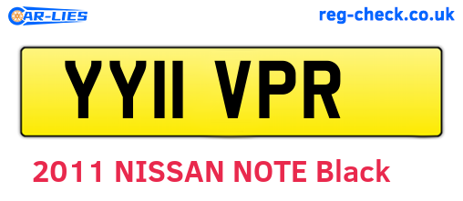YY11VPR are the vehicle registration plates.