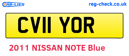 CV11YOR are the vehicle registration plates.