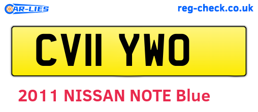 CV11YWO are the vehicle registration plates.