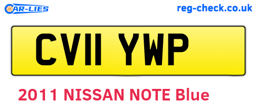 CV11YWP are the vehicle registration plates.
