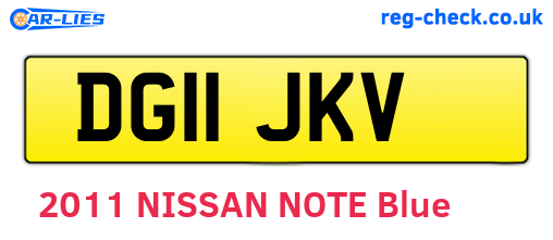 DG11JKV are the vehicle registration plates.