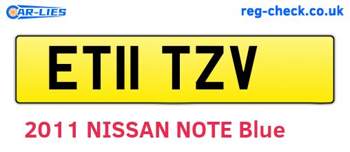 ET11TZV are the vehicle registration plates.