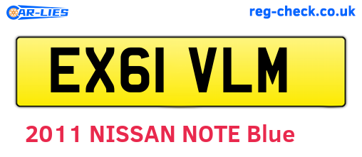 EX61VLM are the vehicle registration plates.