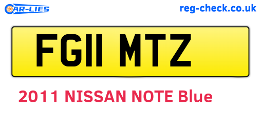 FG11MTZ are the vehicle registration plates.