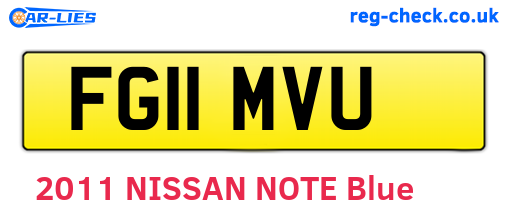 FG11MVU are the vehicle registration plates.