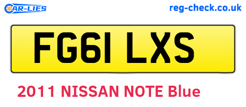 FG61LXS are the vehicle registration plates.
