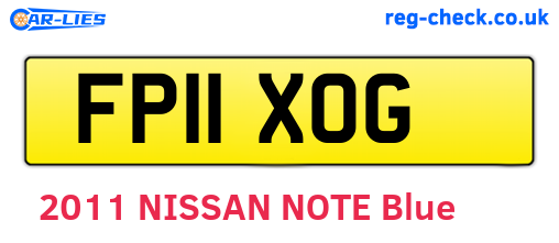 FP11XOG are the vehicle registration plates.