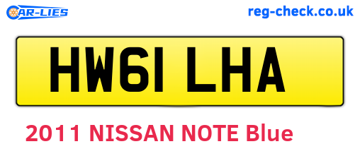 HW61LHA are the vehicle registration plates.