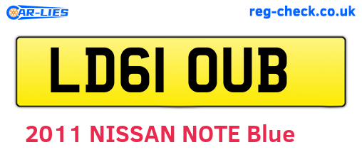 LD61OUB are the vehicle registration plates.