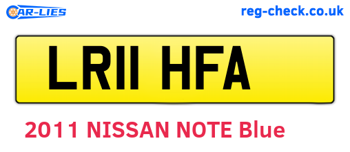 LR11HFA are the vehicle registration plates.