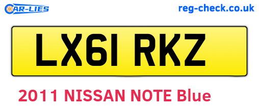 LX61RKZ are the vehicle registration plates.