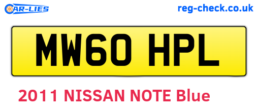 MW60HPL are the vehicle registration plates.