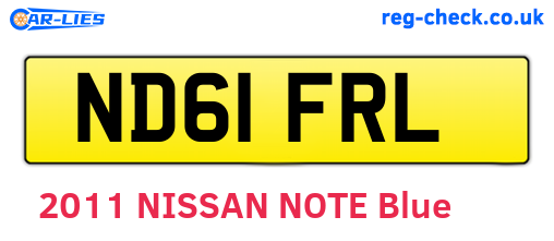 ND61FRL are the vehicle registration plates.