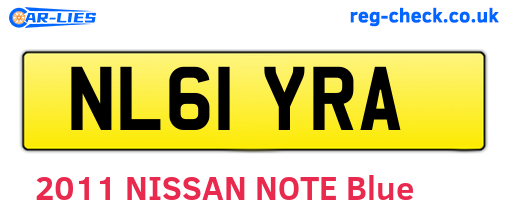 NL61YRA are the vehicle registration plates.