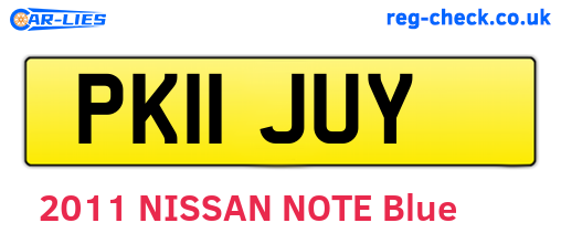 PK11JUY are the vehicle registration plates.