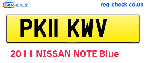 PK11KWV are the vehicle registration plates.