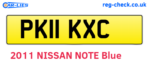 PK11KXC are the vehicle registration plates.