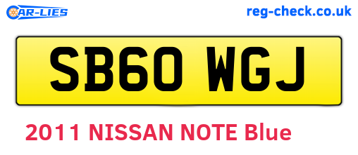 SB60WGJ are the vehicle registration plates.
