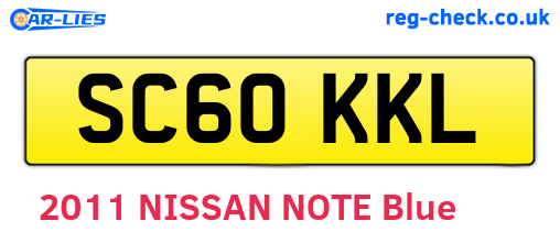 SC60KKL are the vehicle registration plates.