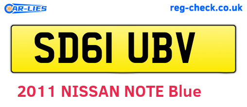 SD61UBV are the vehicle registration plates.