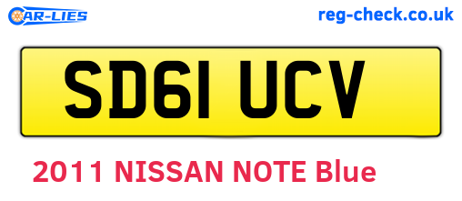SD61UCV are the vehicle registration plates.