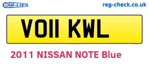 VO11KWL are the vehicle registration plates.