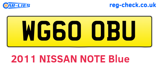 WG60OBU are the vehicle registration plates.
