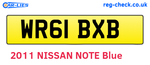 WR61BXB are the vehicle registration plates.