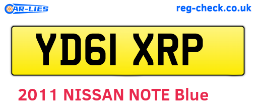 YD61XRP are the vehicle registration plates.