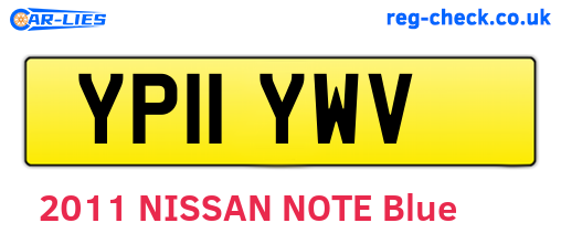 YP11YWV are the vehicle registration plates.