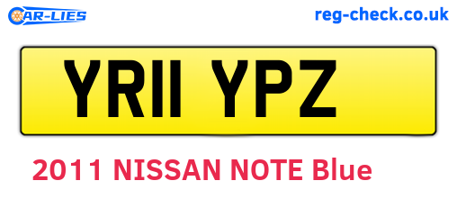 YR11YPZ are the vehicle registration plates.