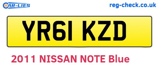 YR61KZD are the vehicle registration plates.