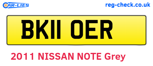 BK11OER are the vehicle registration plates.