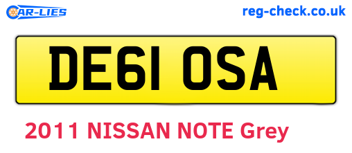DE61OSA are the vehicle registration plates.