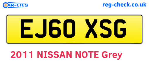 EJ60XSG are the vehicle registration plates.