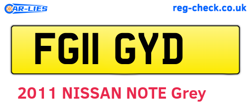 FG11GYD are the vehicle registration plates.